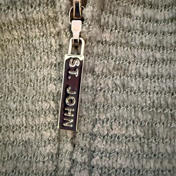 St John Sport Vintage Pastel Green Full Zip Cardigan & Tank Set Chic Preppy Sz L - Picture 3 of 16